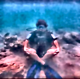 Underwater diver image: enhanced